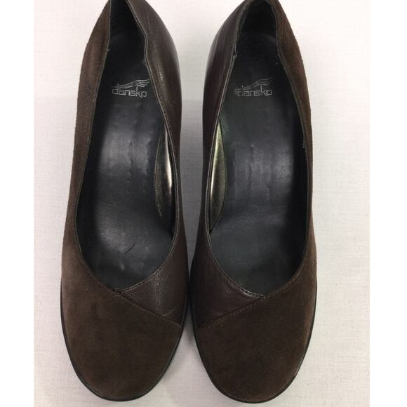 Dansko Tuttie Pumps Soft Leather Suede Round Toe Chunky Heel Comfort Shoe 37 - Picture 2 of 15